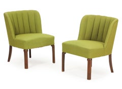 Small Danish Slipper Chairs in Oak by Slagelse ca. 1950