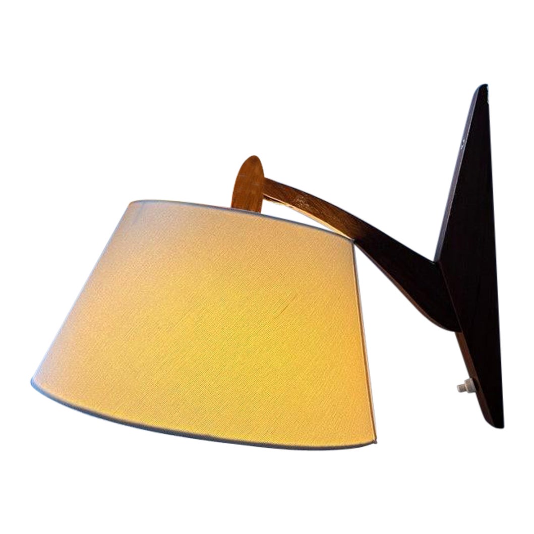 Small Danish Style Teak Wood Wall Light, 1970s