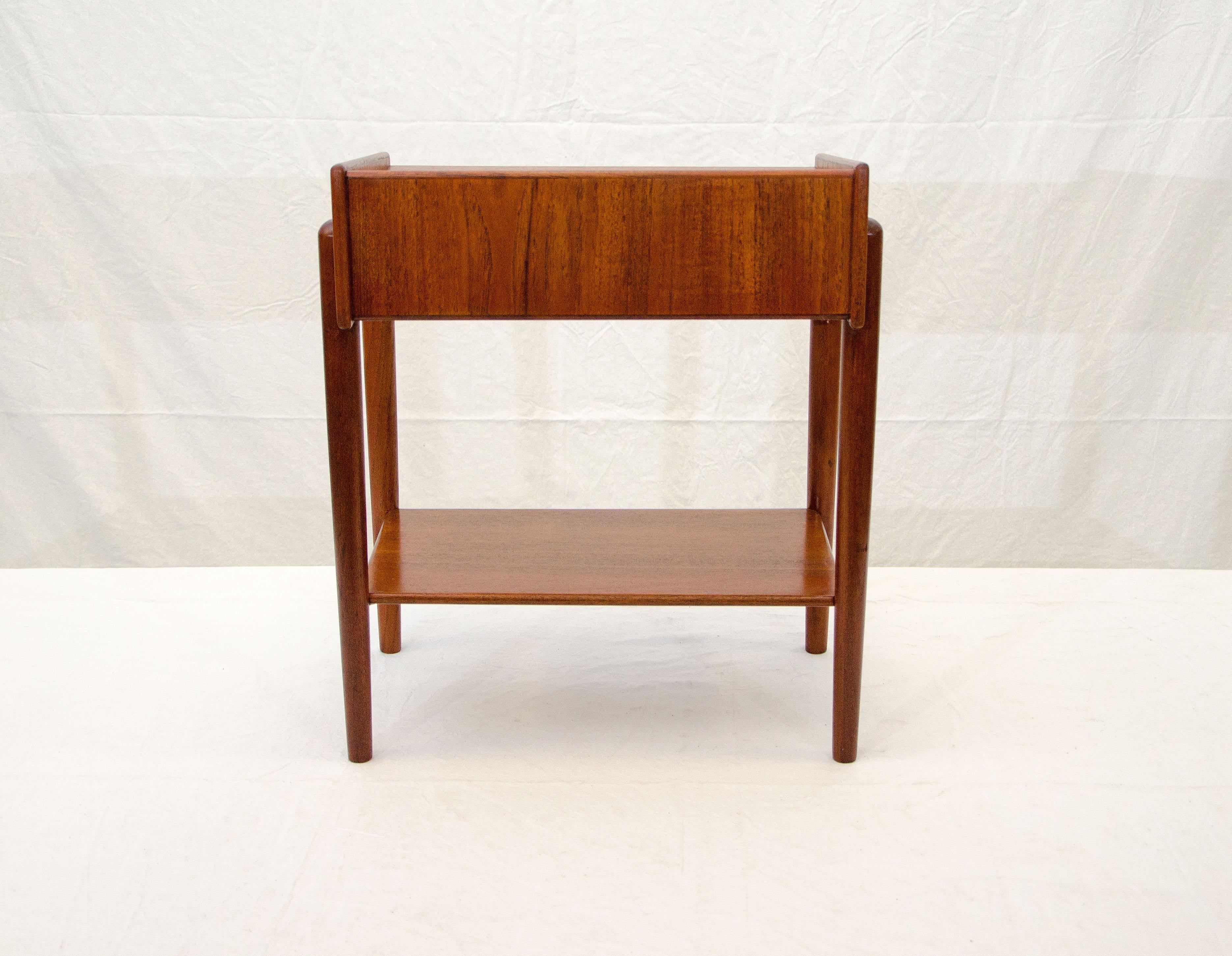 20th Century Small Danish Teak Nightstand or End Table