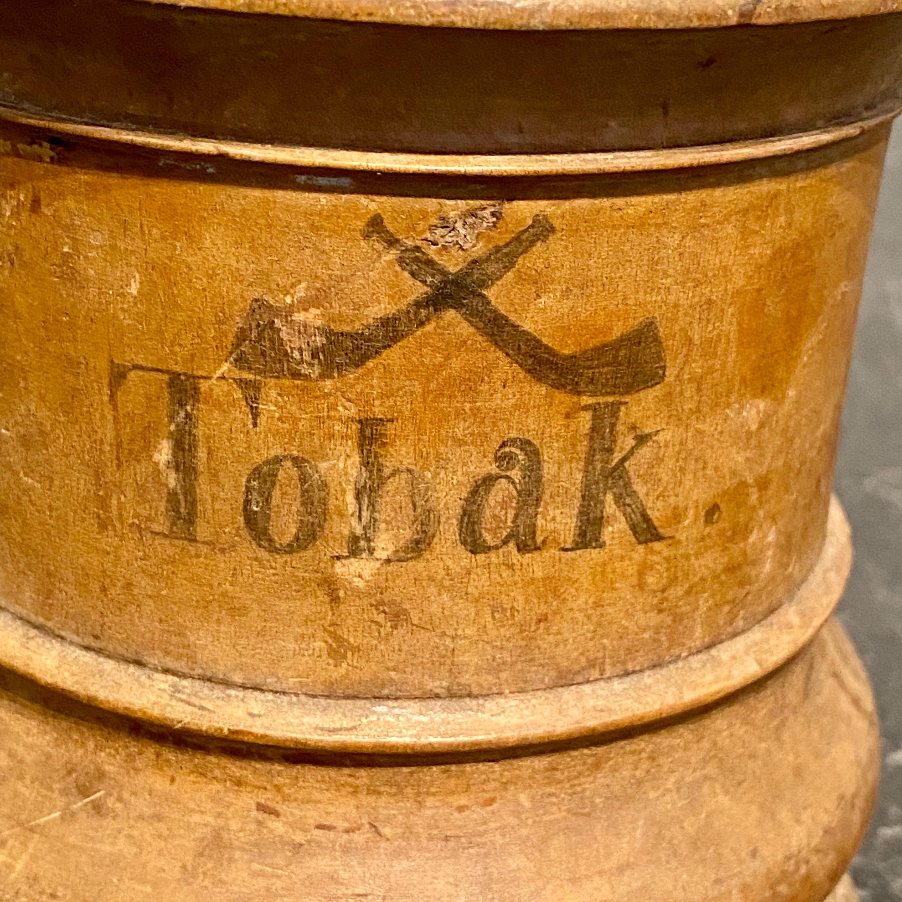 Hand-Crafted Small Danish Wooden Tobacco Jar, circa 1800-1825 For Sale