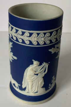 Small Dark Blue Wedgwood Jasperware Spill Vase