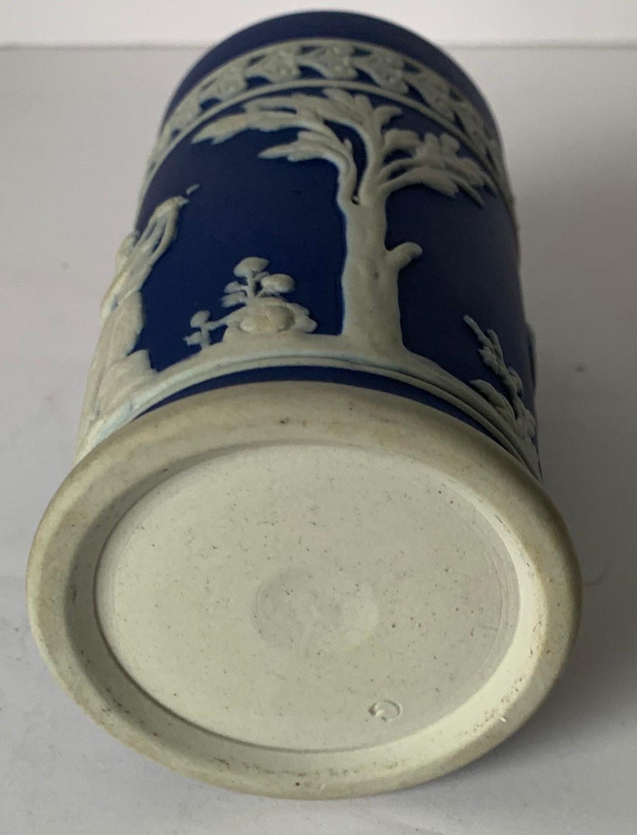 English Small Dark Blue Wedgwood Jasperware Spill Vase