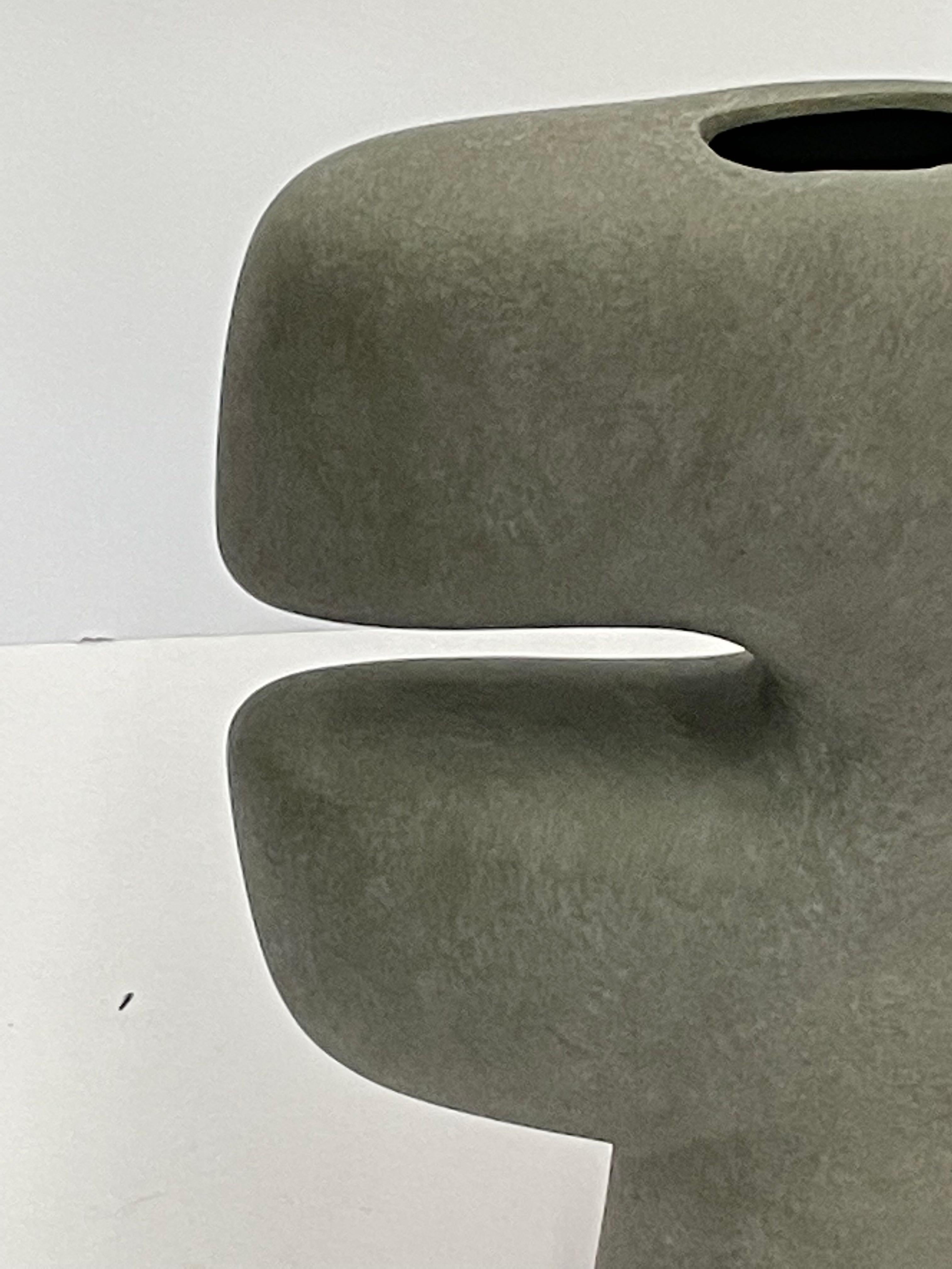 Small Dark Grey C Shaped Danish Design Vase, China, Contemporary In New Condition In New York, NY