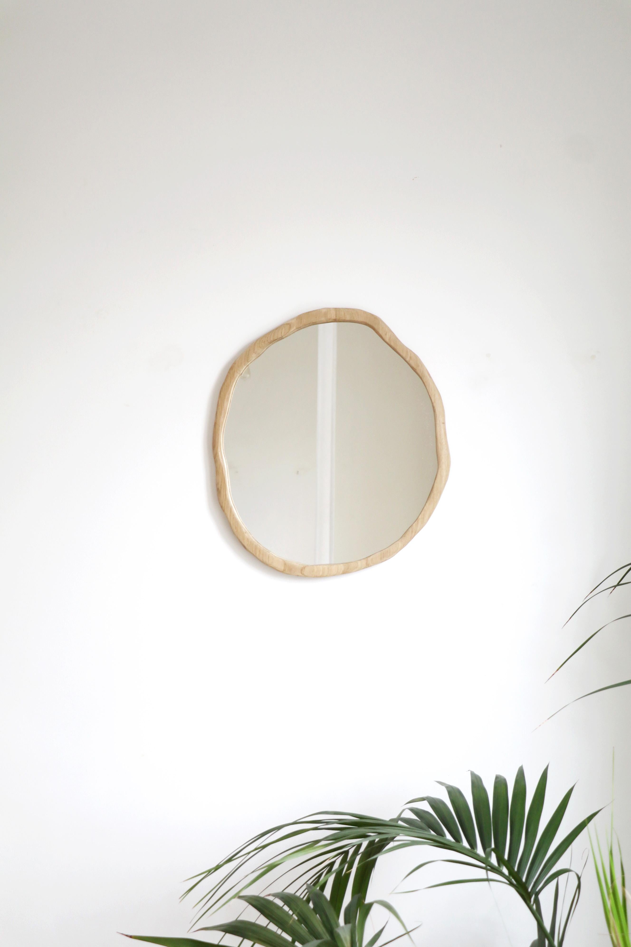 Contemporary Small Dark Varnish Ondulation Mirror by Alice Lahana Studio For Sale