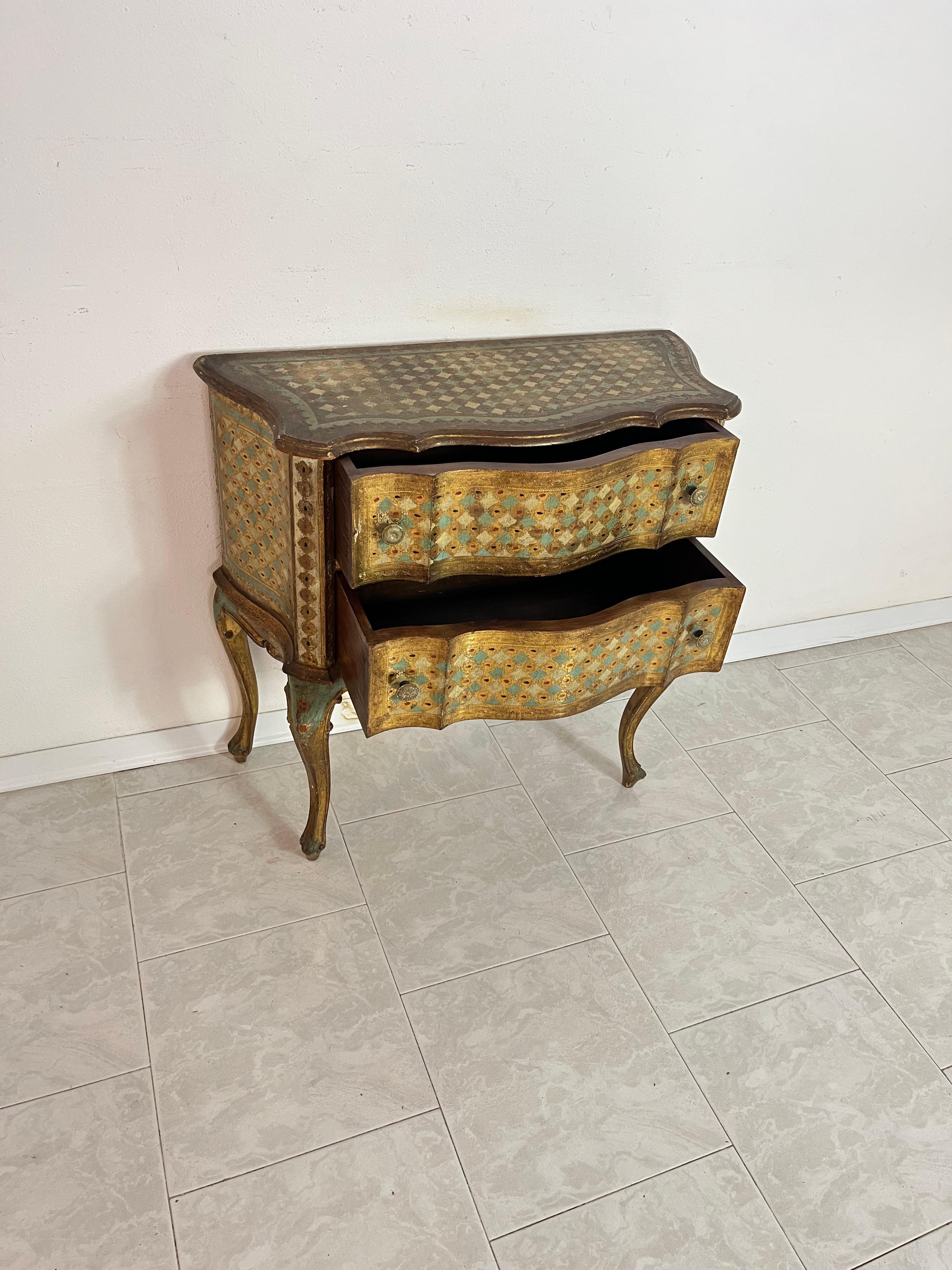 Mid-20th Century Small Decorated Venetian Chest of Drawers, 1940s For Sale