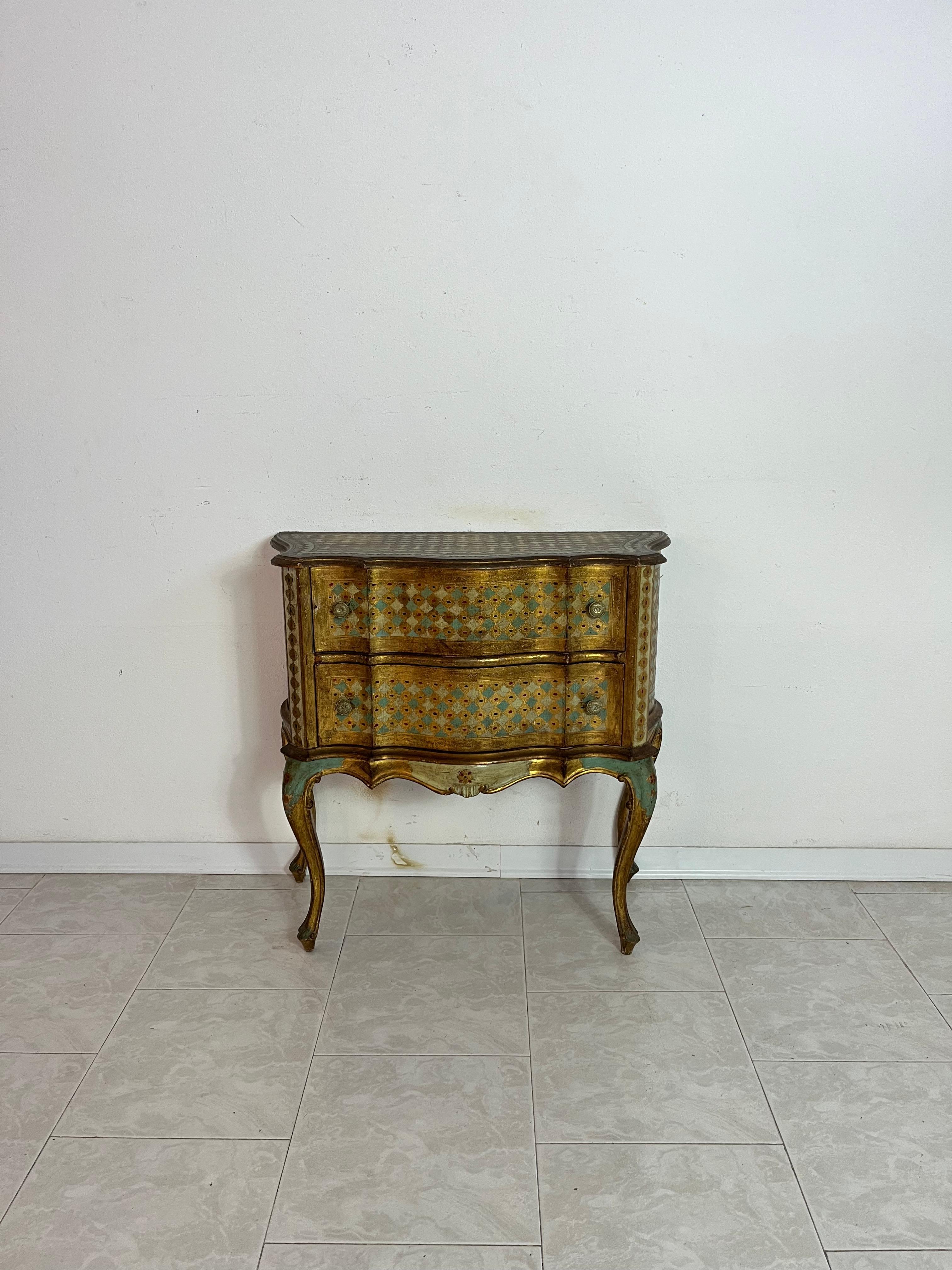 Small Decorated Venetian Chest of Drawers, 1940s For Sale 1
