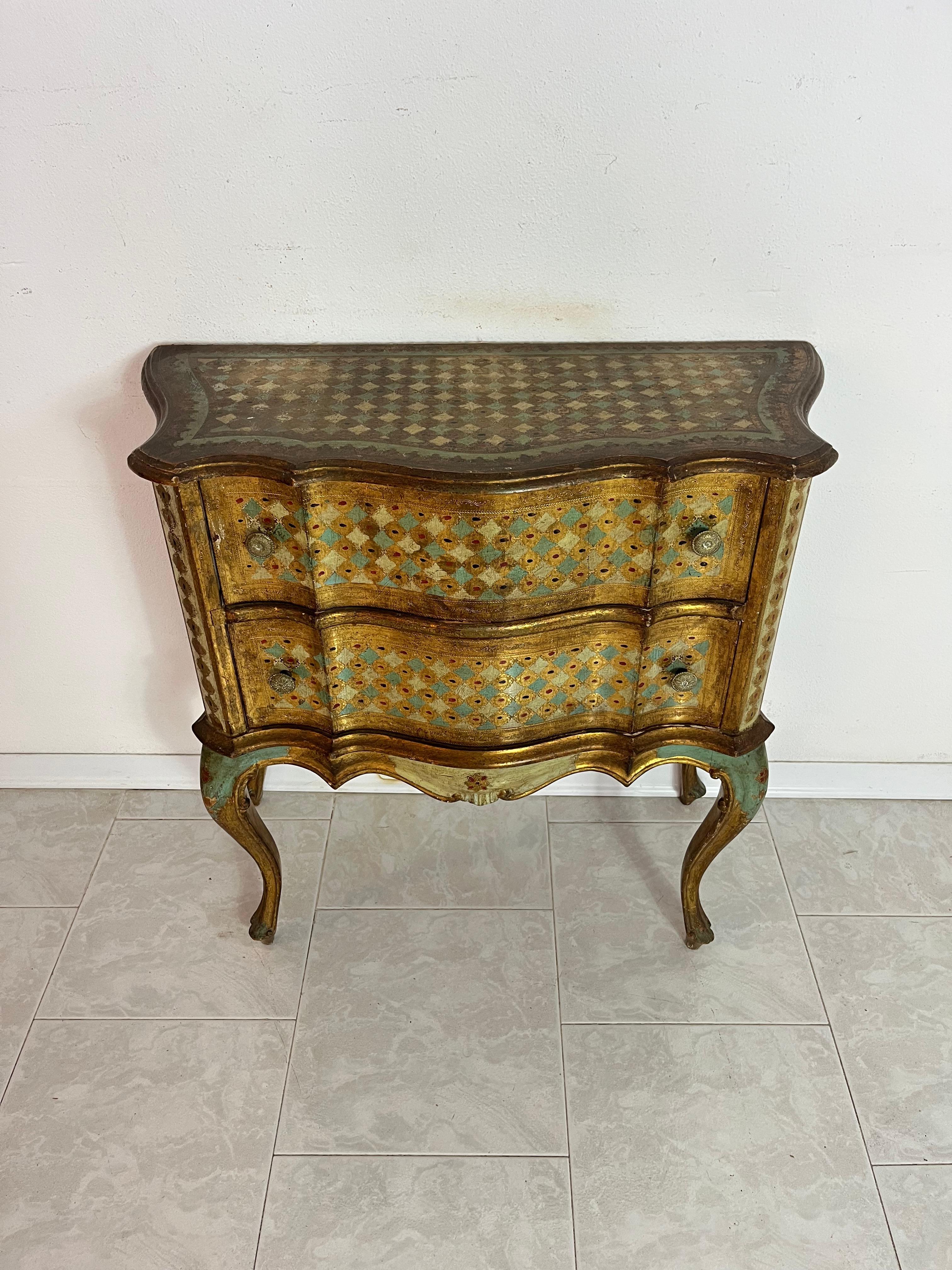 Small Decorated Venetian Chest of Drawers, 1940s For Sale 3
