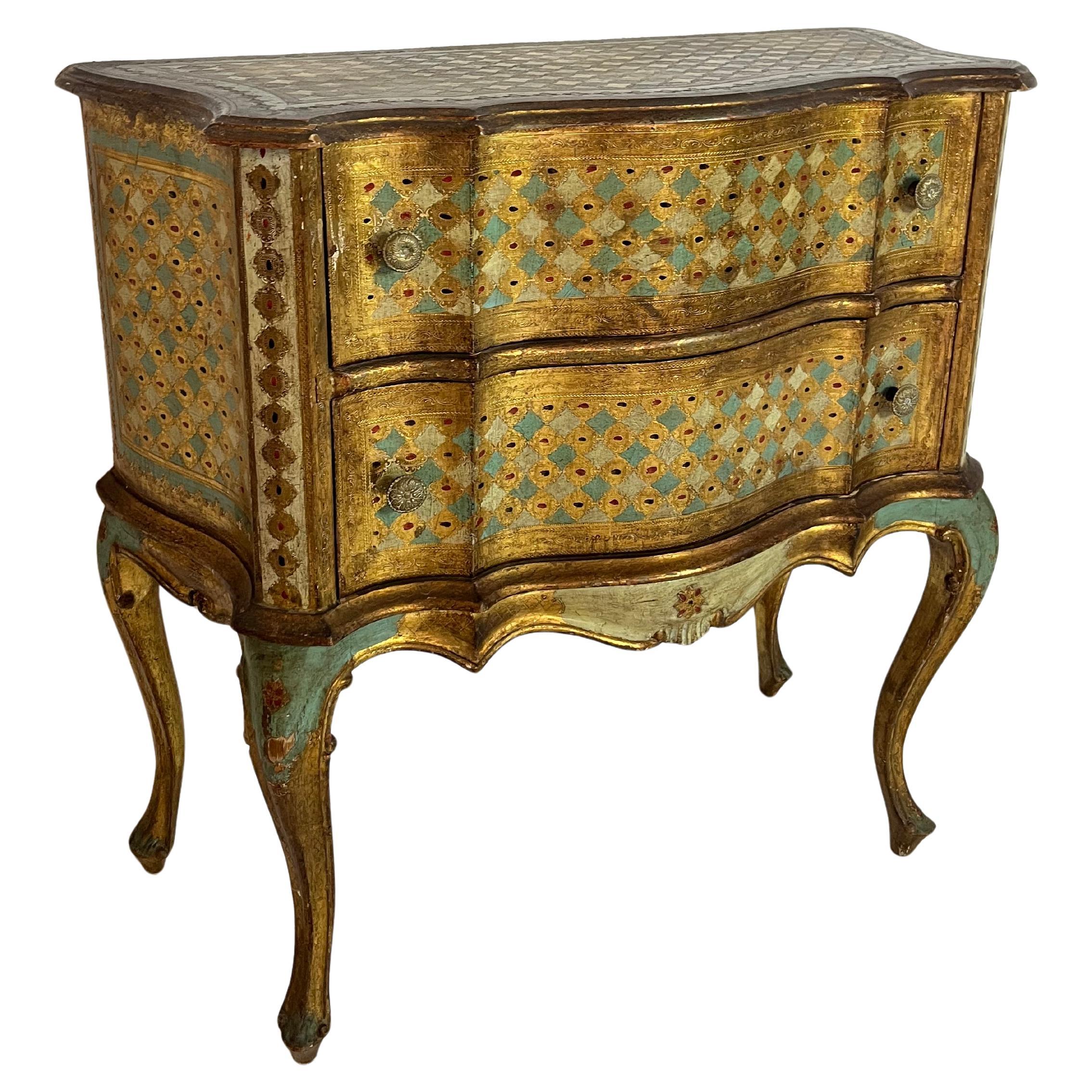 Small Decorated Venetian Chest of Drawers, 1940s For Sale
