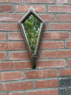 Small & Decorative Arts & Crafts Hammered Copper Candle Sconce and Wall Mirror