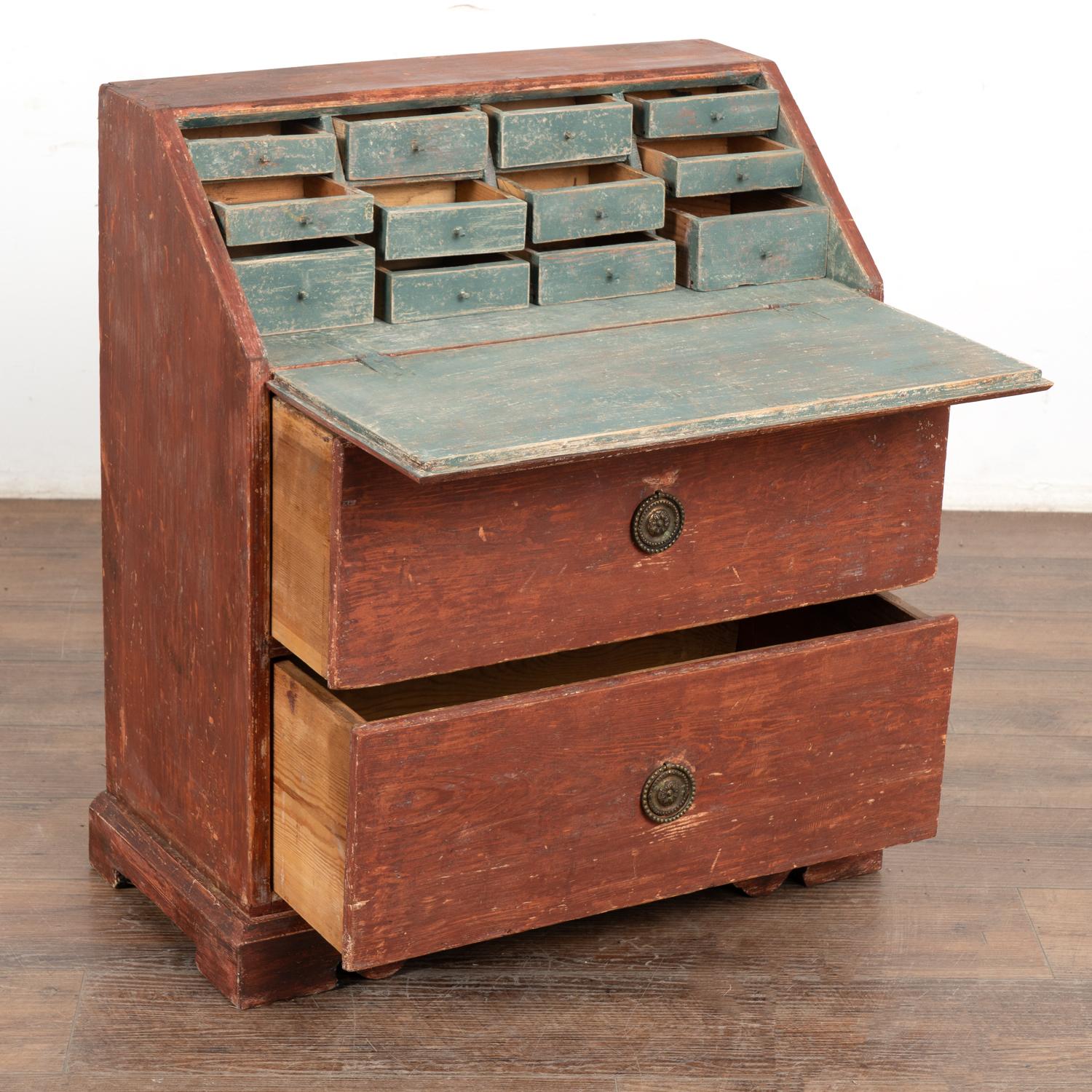 Country Small Decorative Carpenter's Sample Secretary, Sweden circa 1800's For Sale