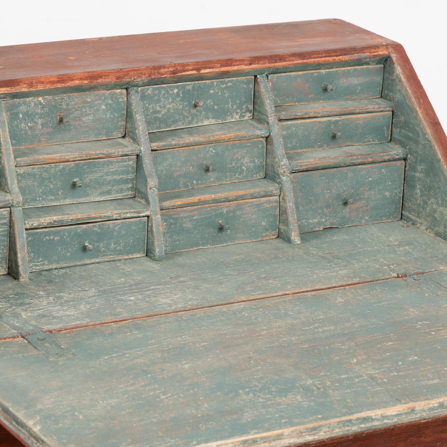 Wood Small Decorative Carpenter's Sample Secretary, Sweden circa 1800's For Sale