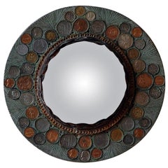 Small Decorative Convex Mirror in the Style of Line Vautrin