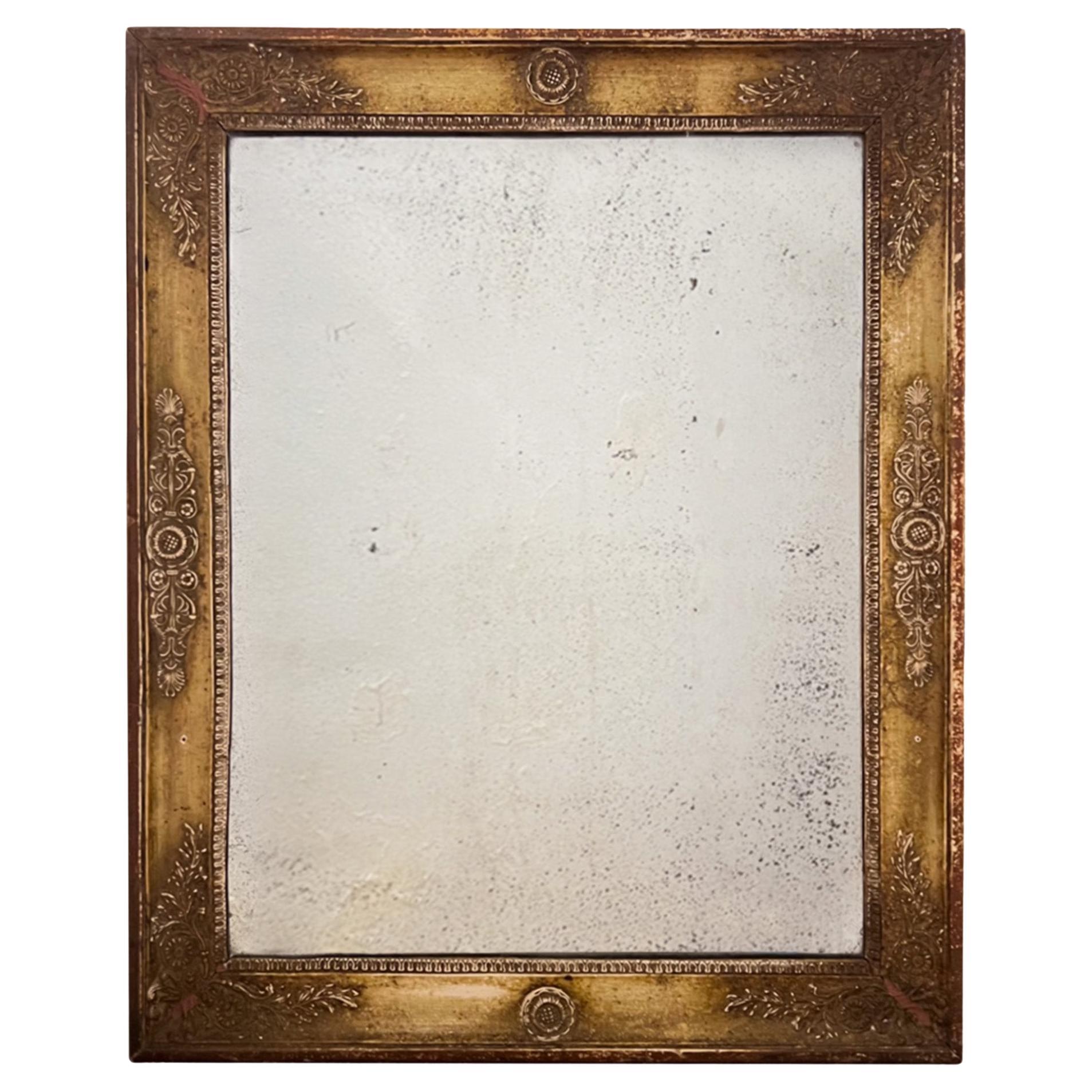 Small Decorative Giltwood French 19th Century Mirror