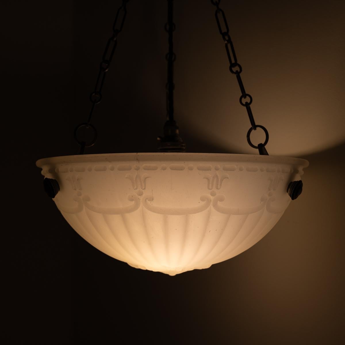 Small Decorative Jefferson Moonstone Glass Plafonnier Ceiling Light 5