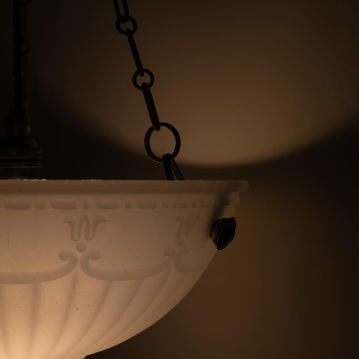 Small Decorative Jefferson Moonstone Glass Plafonnier Ceiling Light 6