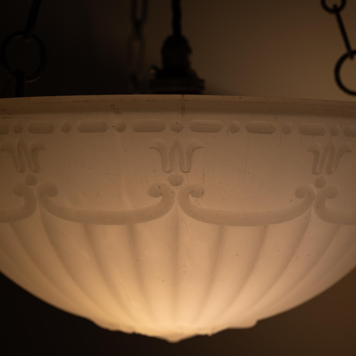 Small Decorative Jefferson Moonstone Glass Plafonnier Ceiling Light 7