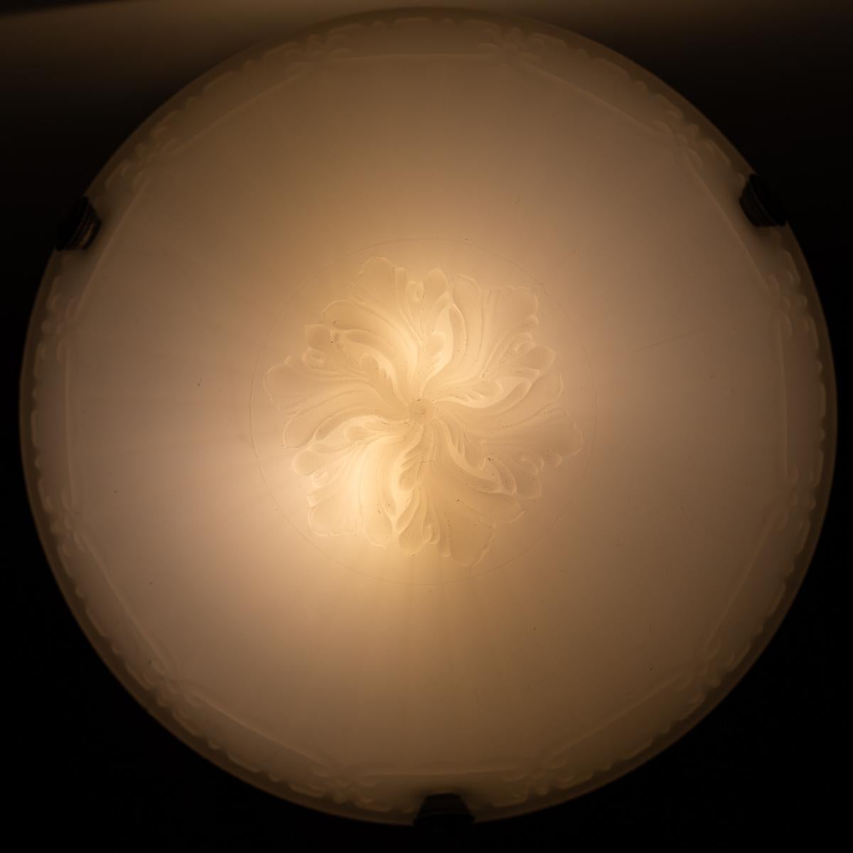 Small Decorative Jefferson Moonstone Glass Plafonnier Ceiling Light 8