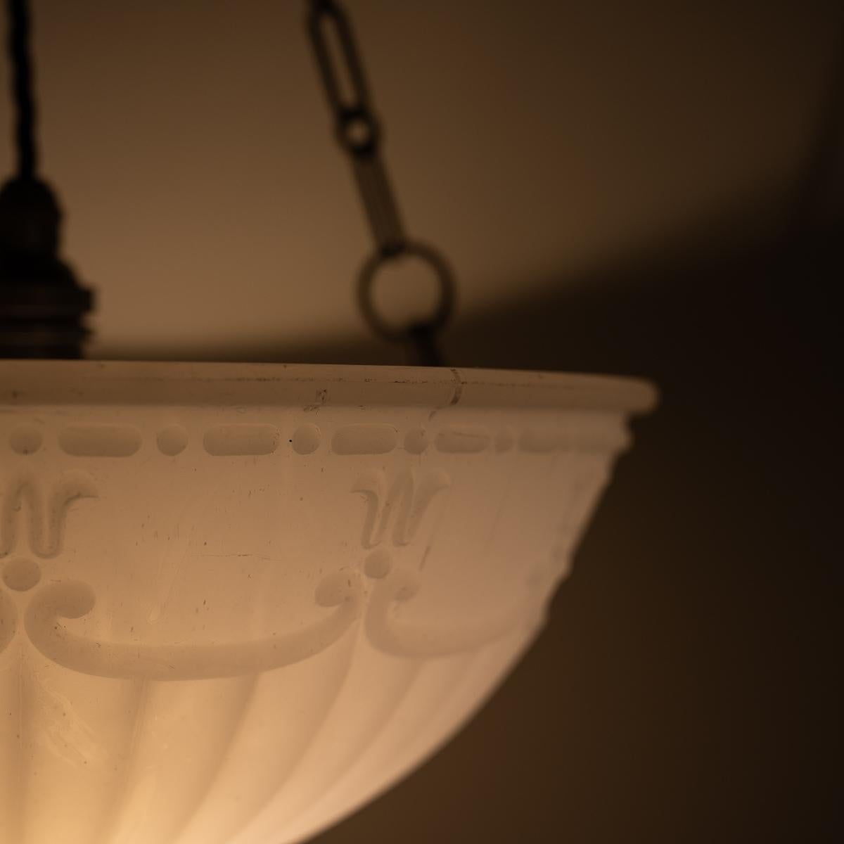 Small Decorative Jefferson Moonstone Glass Plafonnier Ceiling Light 11