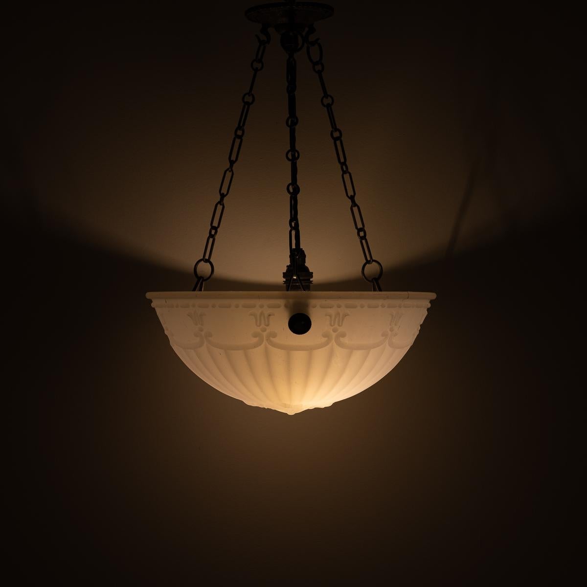 VINTAGE JEFFERSON & CO MOONSTONE PLAFONNIER PENDANT LIGHT

An eye-catching Moonstone Plafonnier Pendant Light signed 