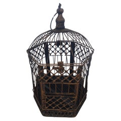 Vintage Small Decorative Metal Bird Cage