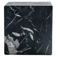 Handmade Small Decorative Paperweight Cube in Black Marquina Marble