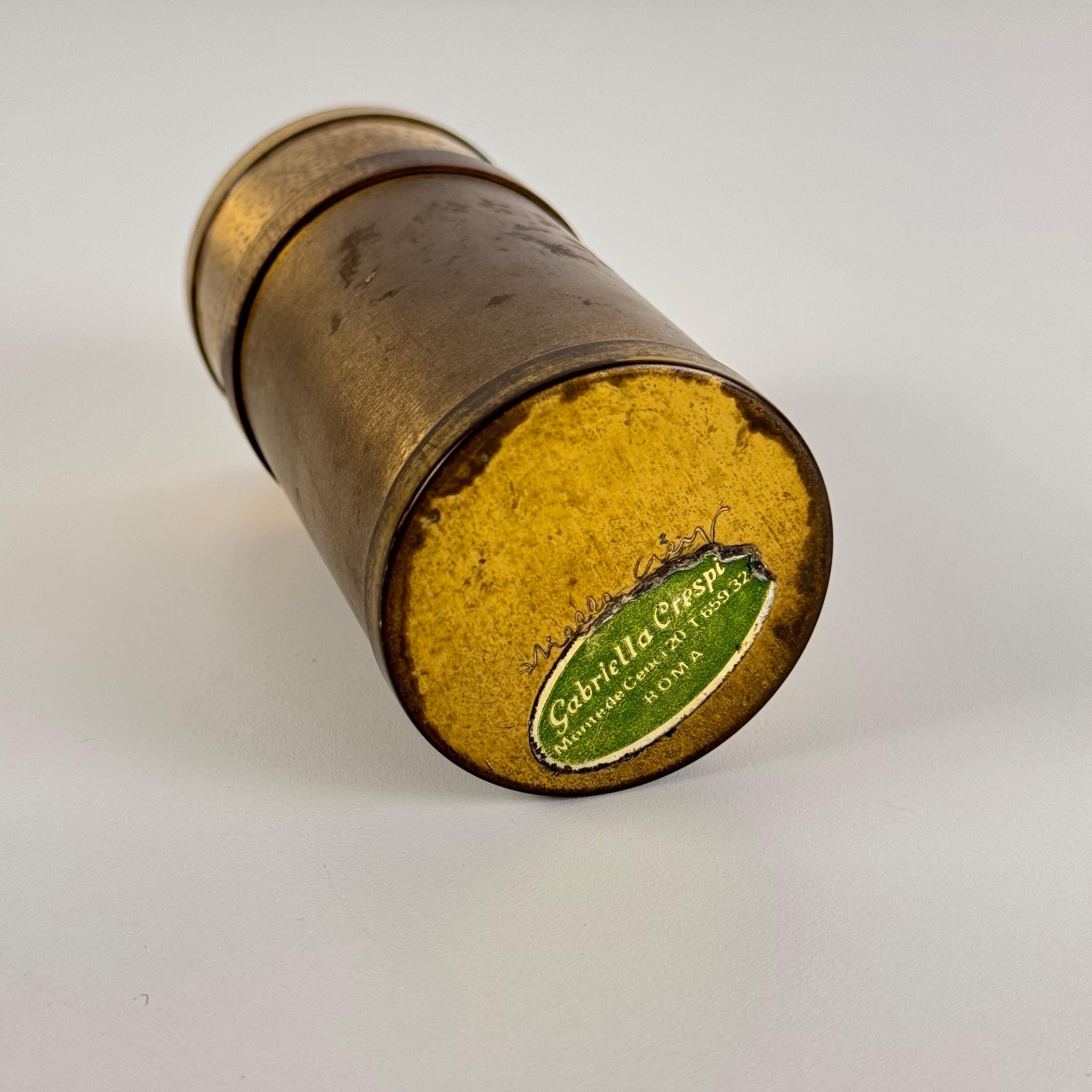 Small Decorative Round Brass Box by Gabriella Crespi, 1960s, Signed For Sale 4