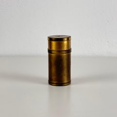 Small Decorative Round Brass Box by Gabriella Crespi, 1960s, Signed