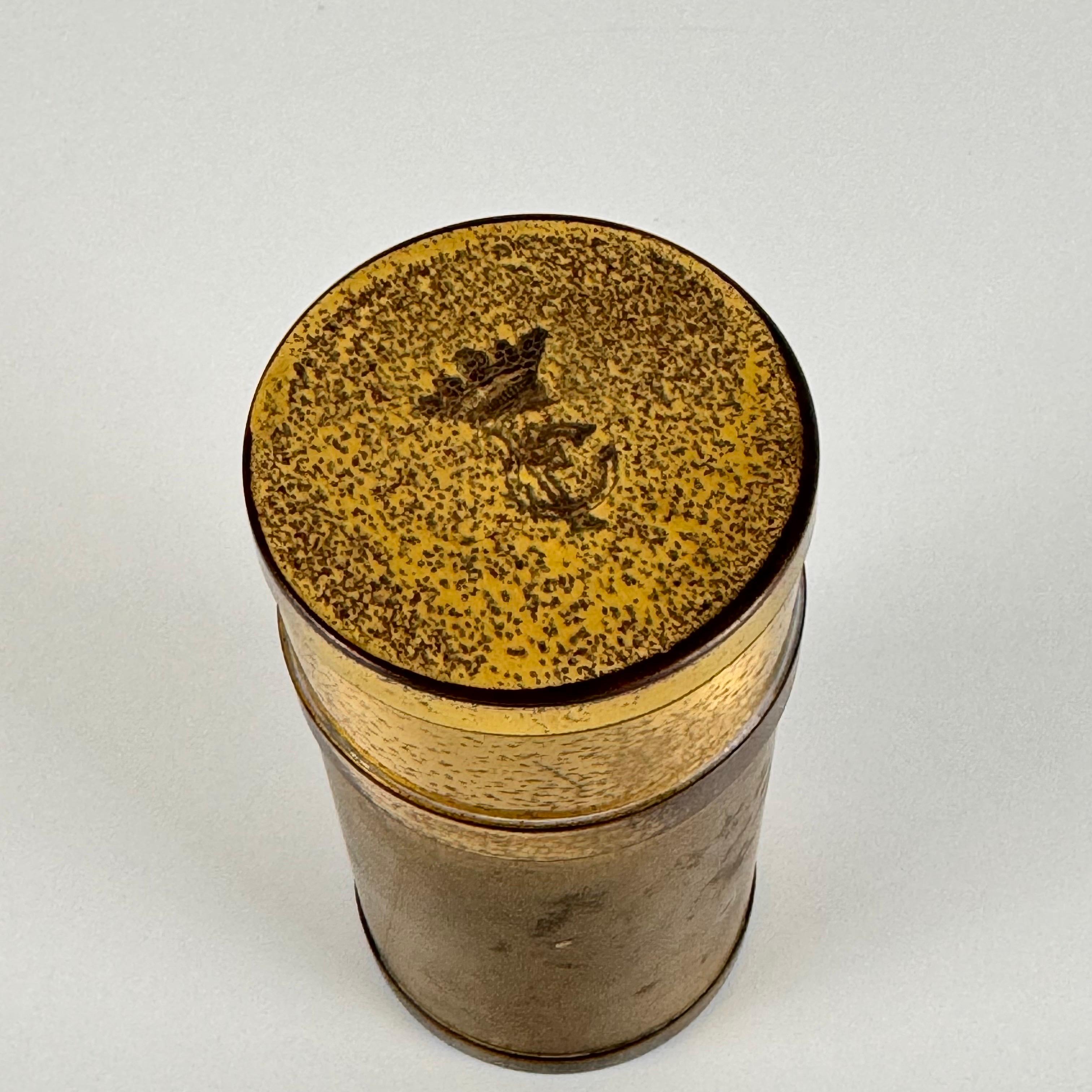 Italian Small Decorative Round Brass Box by Gabriella Crespi, 1960s, Signed For Sale