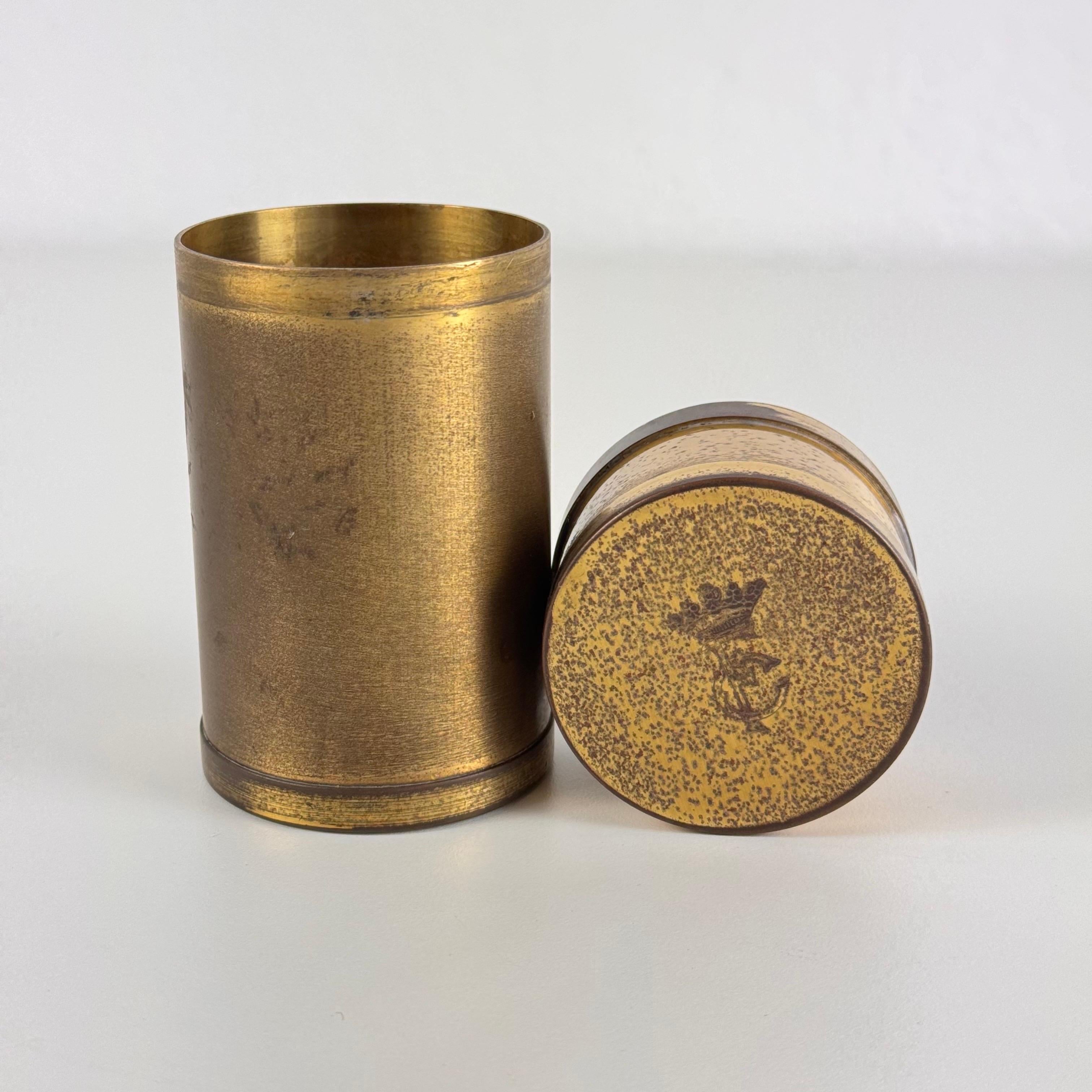 Small Decorative Round Brass Box by Gabriella Crespi, 1960s, Signed For Sale 2