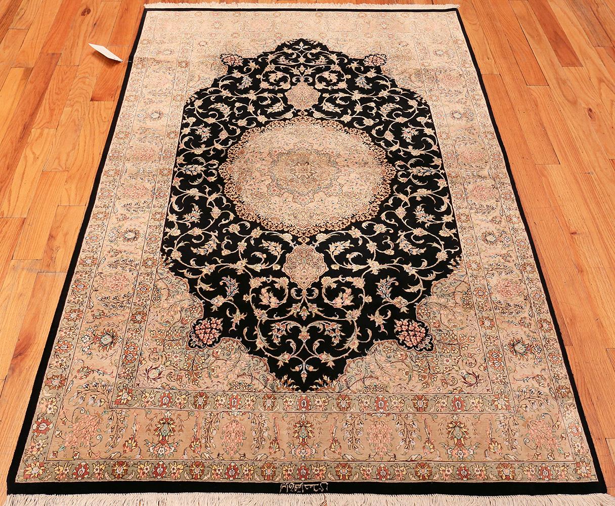 Tabriz Nazmiyal Collection Vintage Persian Silk Qum Rug. 4 ft 3 in x 6 ft 7 in