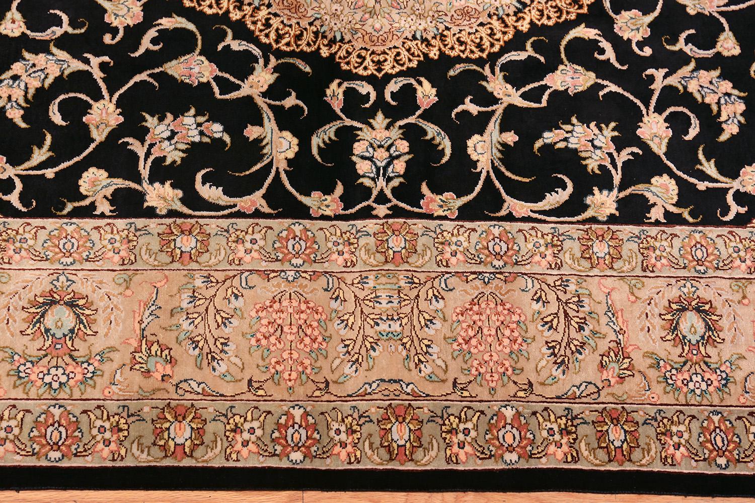 Hand-Knotted Nazmiyal Collection Vintage Persian Silk Qum Rug. 4 ft 3 in x 6 ft 7 in