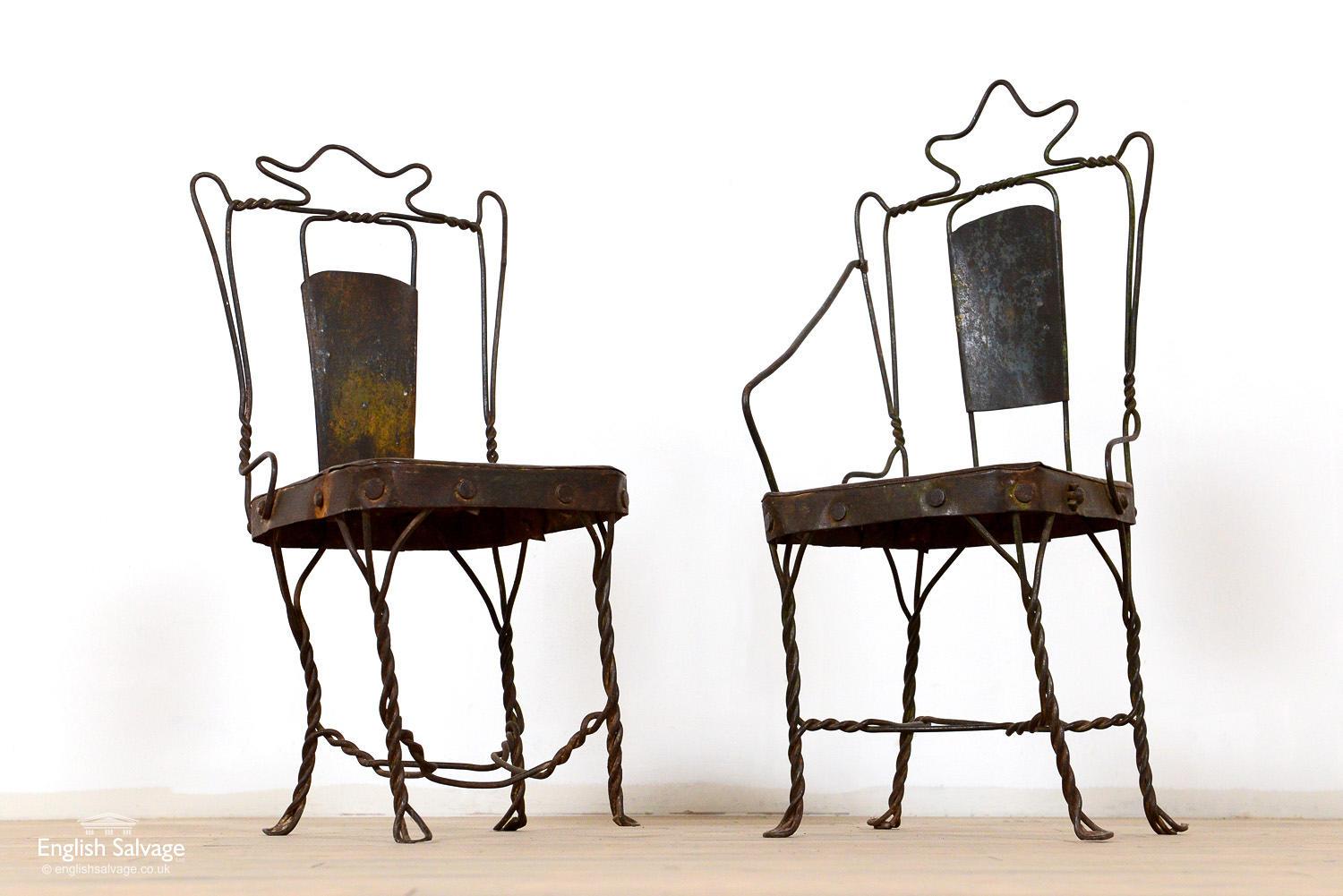 European Small Decorative Wire Chairs, 20th Century For Sale