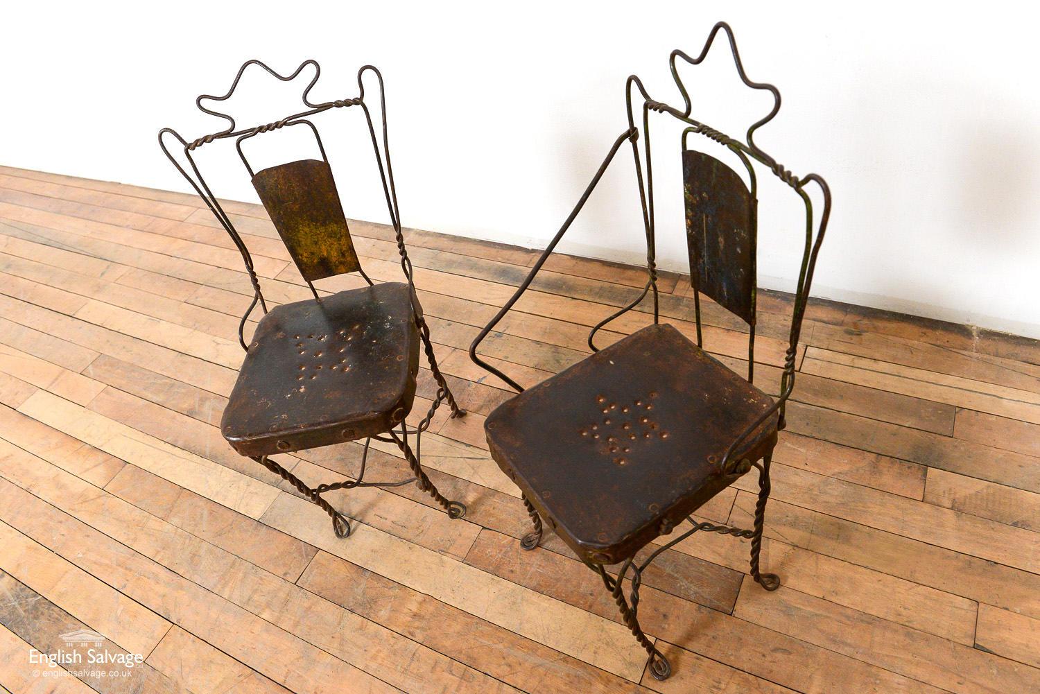 Small Decorative Wire Chairs, 20th Century For Sale 2