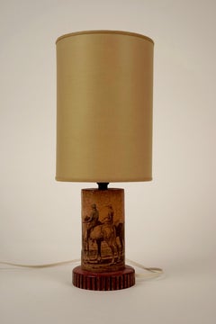Small Découpage Table Lamp in Hollywood Regency Style