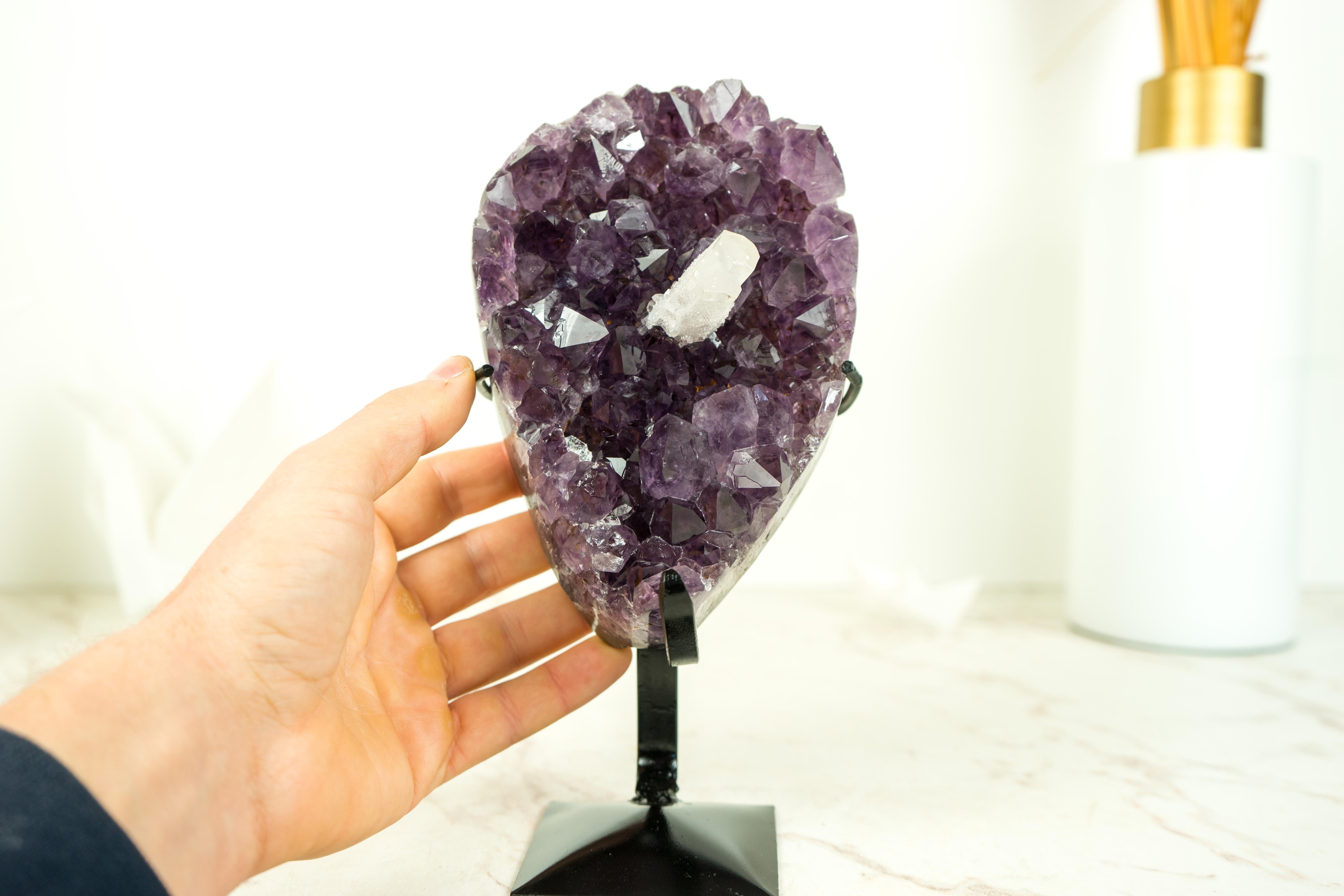 Exquisito racimo de amatista uruguaya con calcita intacta y goethita dorada brillante

▫️ Descripción

Brillante desde todos los ángulos, este pequeño Racimo de Amatista uruguaya aporta una bella estética que se ve acentuada por la perfecta calcita