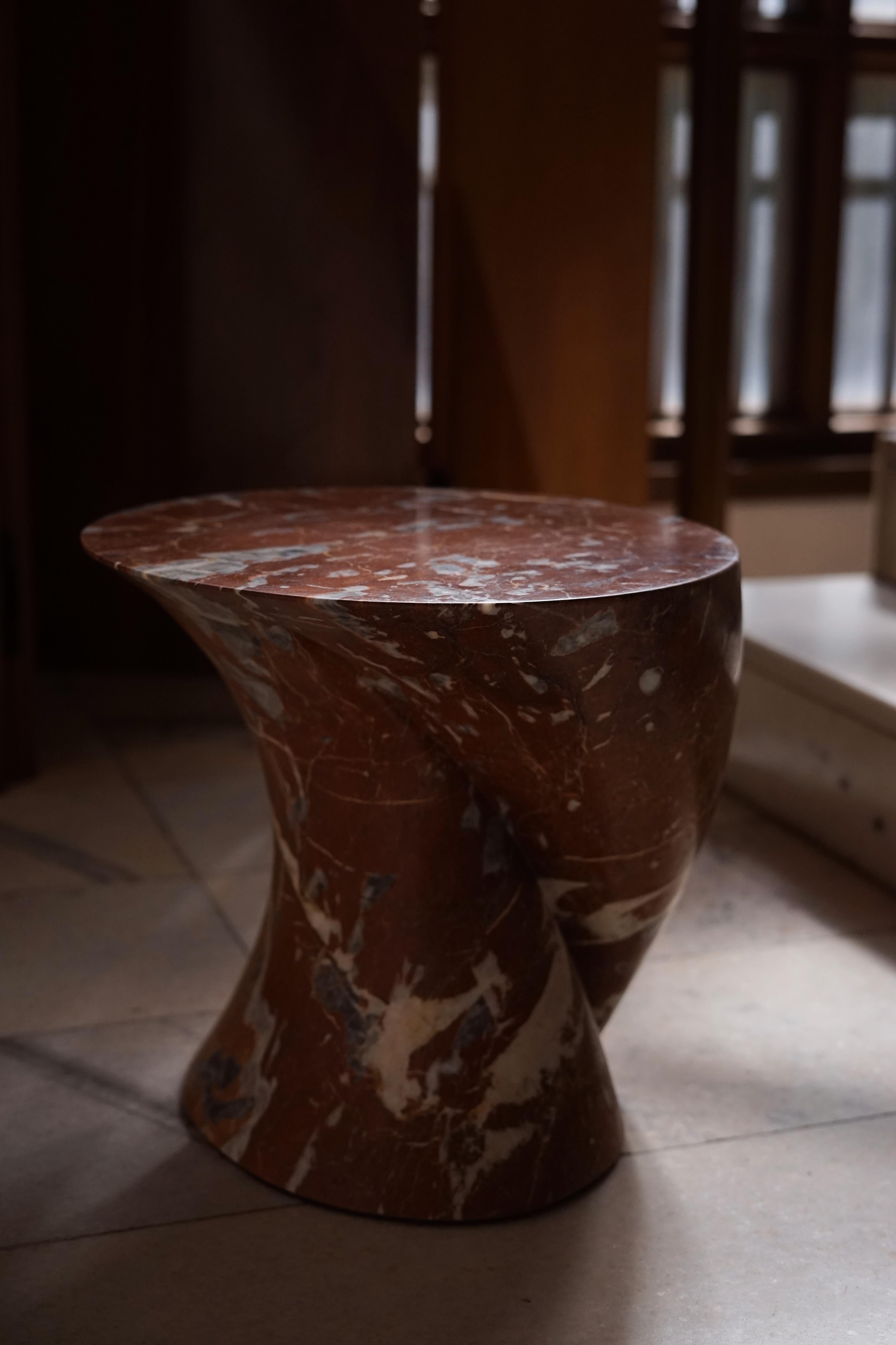 Post-Modern Small Departed Marble Side Table by Studio TOOJ For Sale