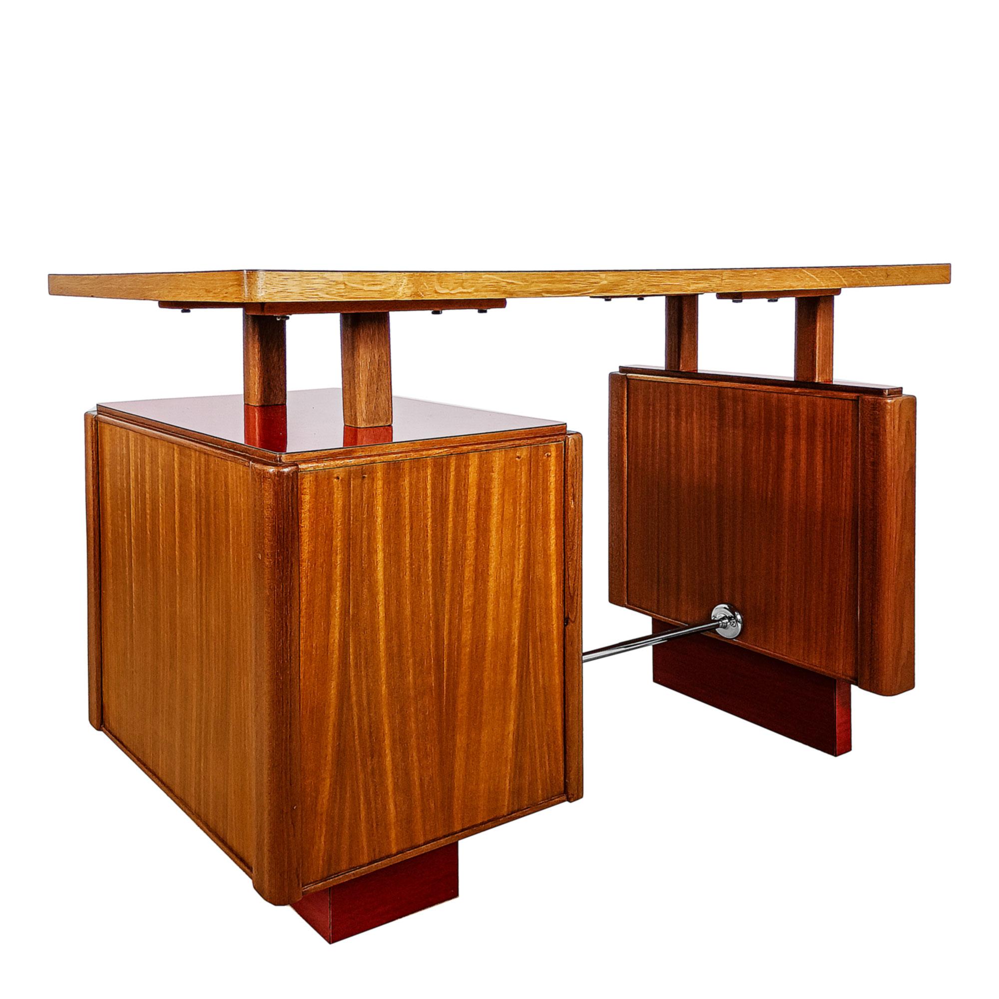 Kleiner Schreibtisch aus massivem Sapeleholz - Frankreich 1960 im Zustand „Gut“ im Angebot in Girona, Girona