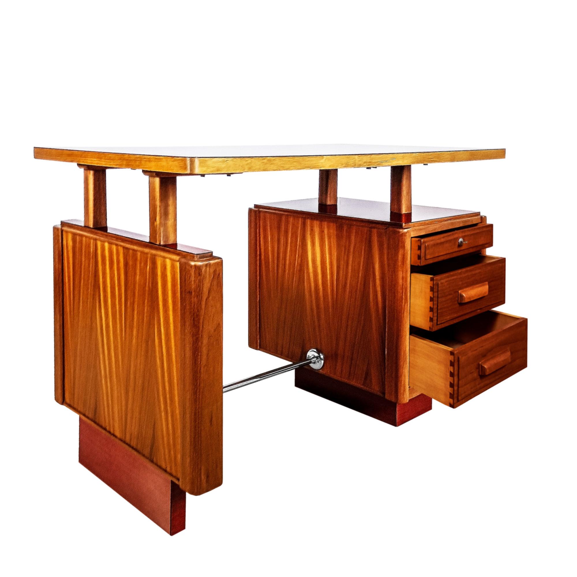Kleiner Schreibtisch aus massivem Sapeleholz - Frankreich 1960 im Angebot 2