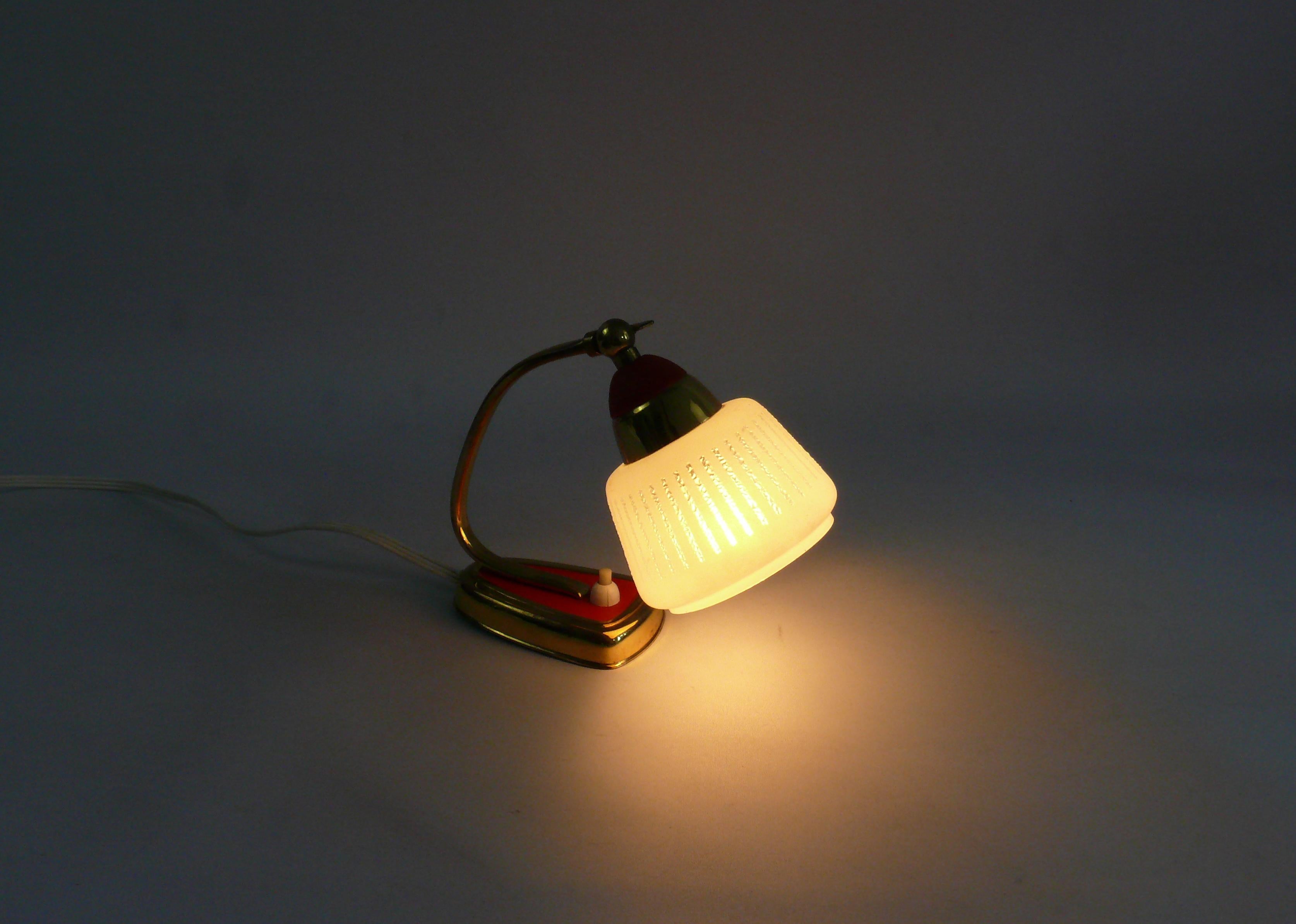 Opaline Glass Small Desk Lamp, Germany, 1960s For Sale