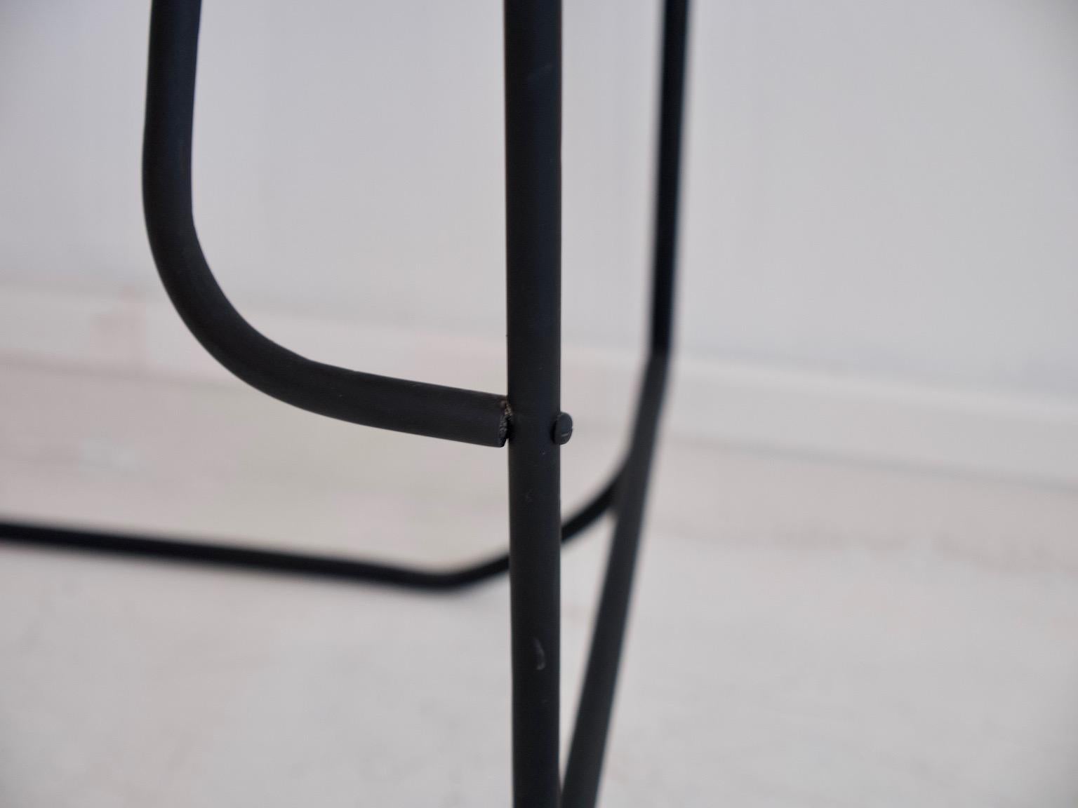 Small Desk or Console Table with Black Steel Frame and Mahogany Top 5