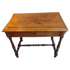 Antique Small desk or side table, solid oak, 19th century