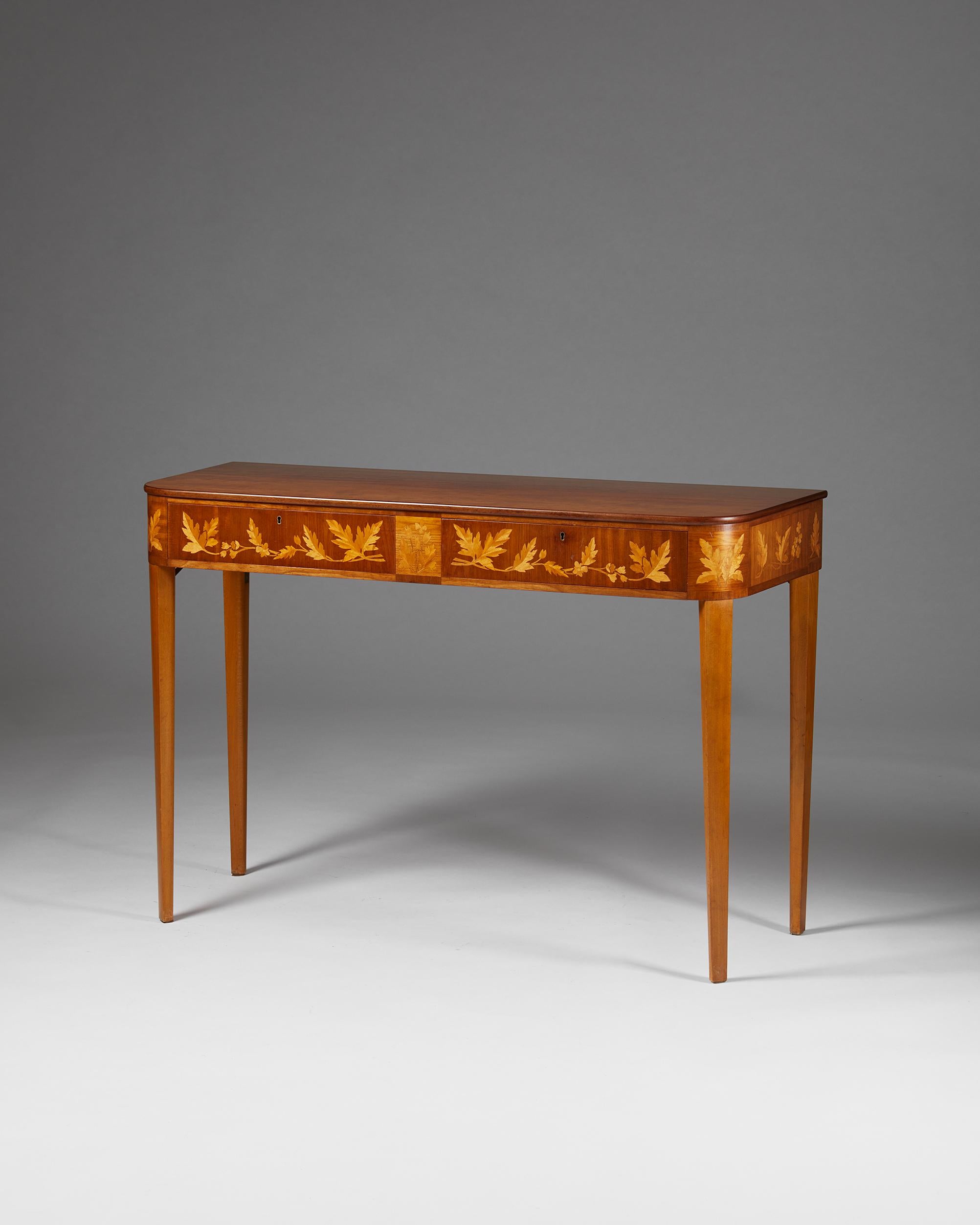 Mid-Century Modern Small Desk / Side Table “Guanabara” Designed by Carl Malmsten, Sweden, 1950’s