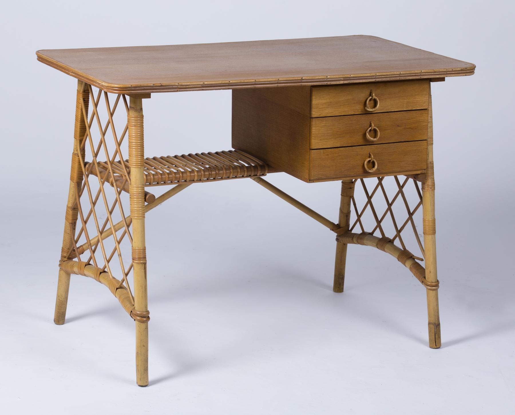 small rattan desk