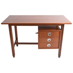 Small Desk Teak and Steel, Scandinavian 1960s, Mid-Century Modern, Denmark