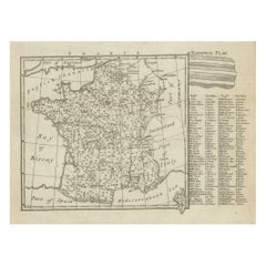 Petite carte ancienne détaillée de France, vers 1780