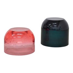 Small Dew Drop Side Table in Teal, Translucent Polyurethane Resin by Ian Cochran