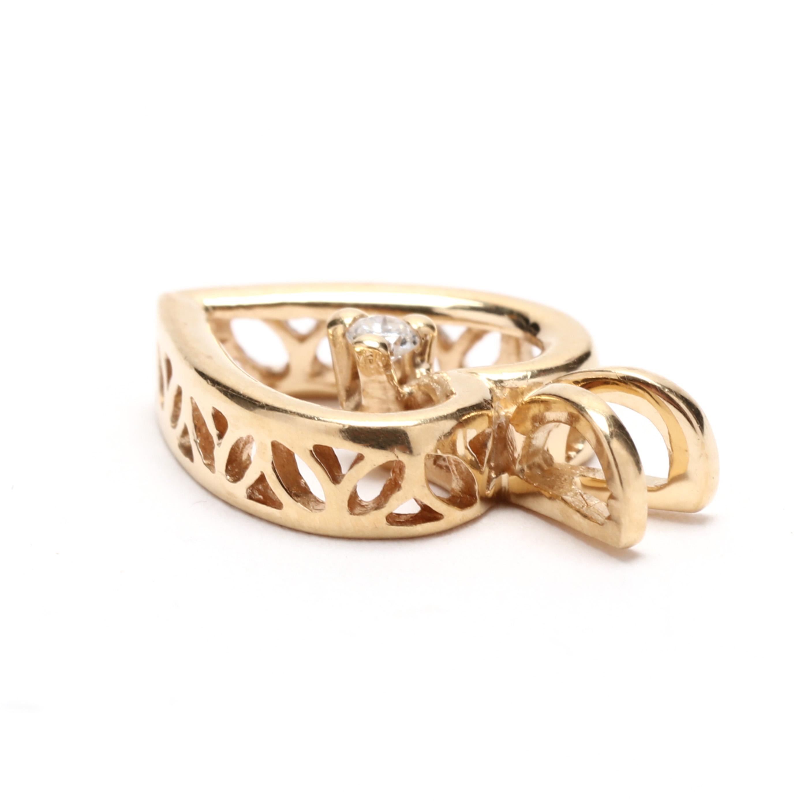Herzanhänger mit Diamanten, 14KT Gelbgold (Brillantschliff)