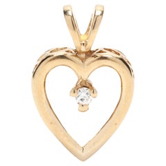 Herzanhänger mit Diamanten, 14KT Gelbgold