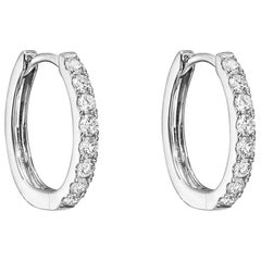 Small Diamond Hoop Earrings 
0.4 Carat
