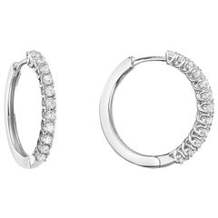 Small Diamond Hoop Earrings 
0.45 Carat
